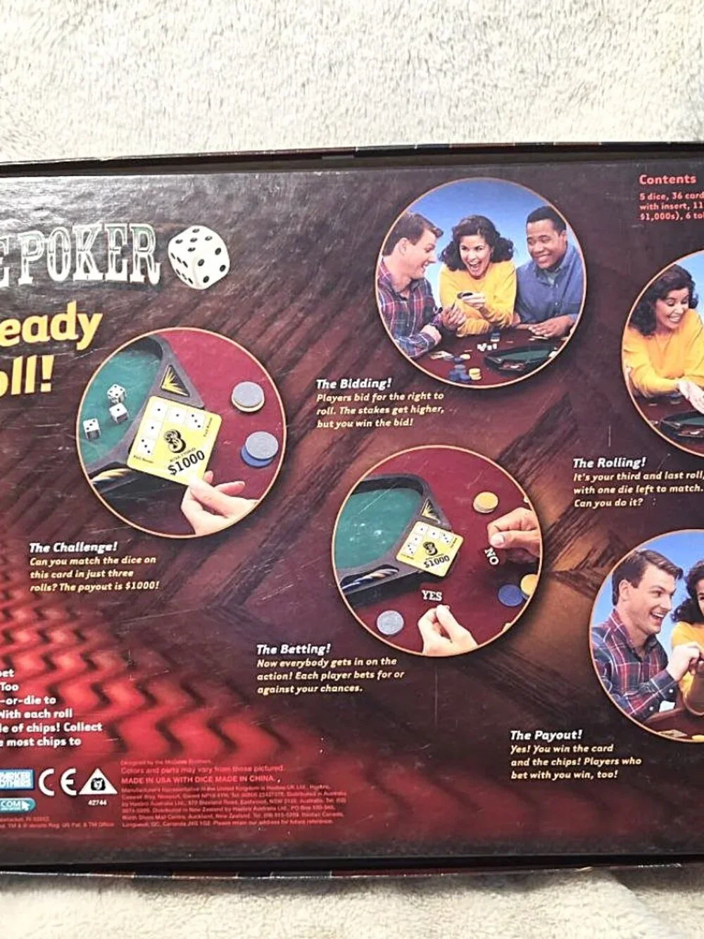 Yahtzee Deluxe Poker Dice Board Game Parker Brothers 2005 - No Instructions Book